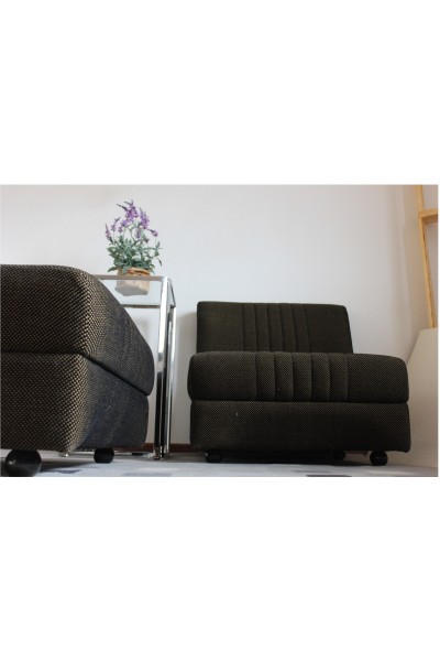 Set di 2 poltrone modulari Tecno P233A in velluto marrone