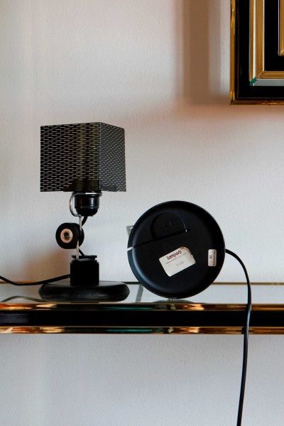 Pair of metal table lamps Lamperti design