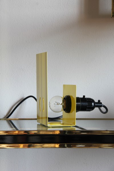 Pair of yellow Armilla Table Lamp by Vico Magistretti for Artemide