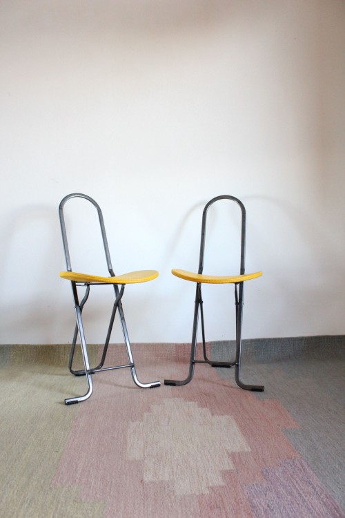 Set of two Dafne folding chairs by Gastone Rinaldi for Thema, 1980s