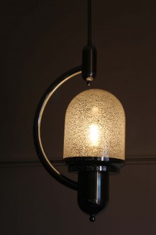 Chandelier in the style of Mazzega in chromed metal in... 2