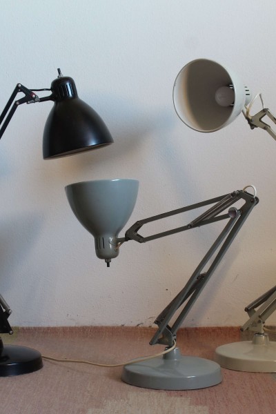 Naska Loris  Grey Desk Lamp by Jac Jacobsen,  1960s