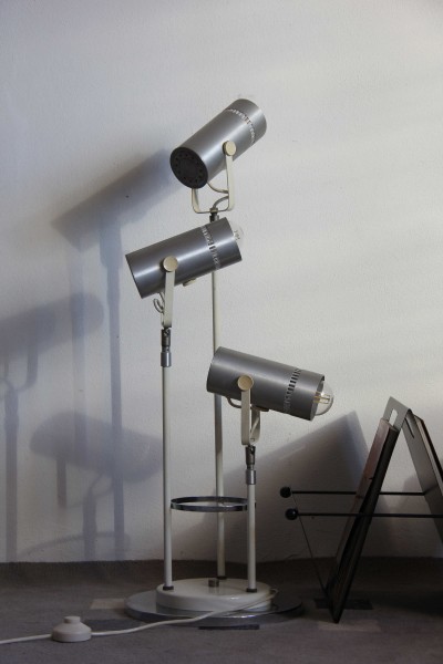 Lampada da terra a tre faretti sullo stile di Sarfatti