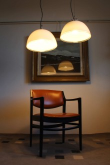 Set of 2 Onfale style pendant lamps by Artemide design... 2