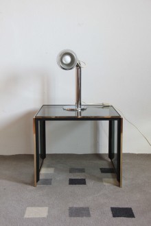 Small service table in metal and crystal with mirrored... 2