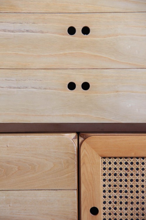 Set of 5 modular wooden cubes design...