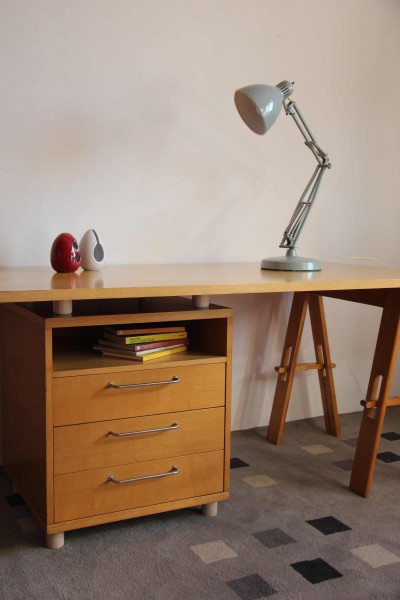 Naska Loris  Grey Desk Lamp by Jac Jacobsen,  1960s