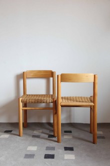 Set of chairs in wicker and wood, made in Italy Germa Udine 2