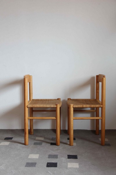 Set di sedie in midollino e legno,made in Italy Germa