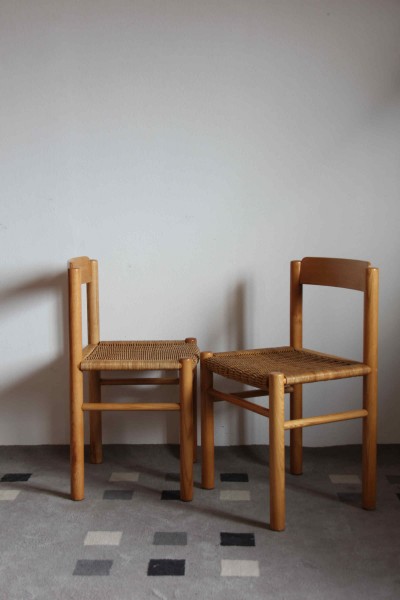 Set di sedie in midollino e legno,made in Italy Germa