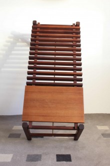 Wooden and brass bench, Italian manufacture from the... 2