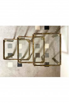 Trio of brass coffee tables produced by Cattadori 2