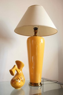 Ceramic and brass table lamp produced by Sigma Elle Due,... 2