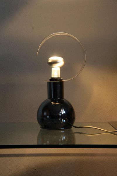 Lampada da tavolo in metallo cromato anni '70