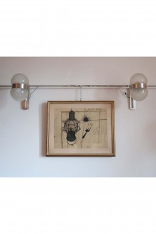 Set of 4 wall lights in nickel-plated and lacquered brass... 2