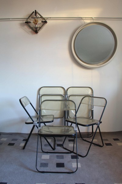 Set di 4 Sedie pieghevoli modello Plia design Giancarlo Piretti per Anonima Castelli.