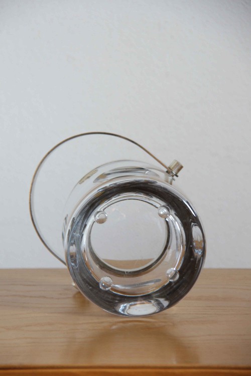 Ice bucket in cut crystal and metal...