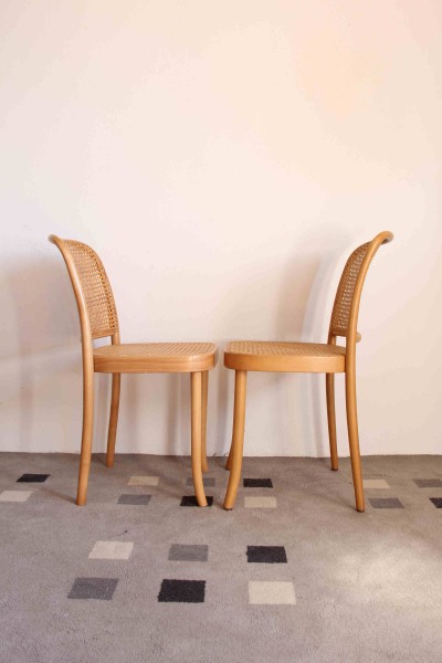 Pair of chairs in bent beech design Josef Hoffman, for Thonet Italcomma