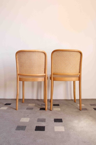 Pair of chairs in bent beech design Josef Hoffman, for Thonet Italcomma