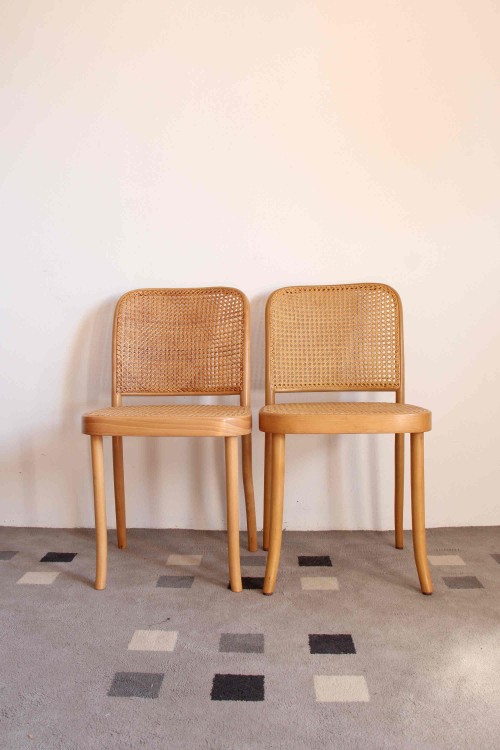 Pair of chairs in bent beech design...