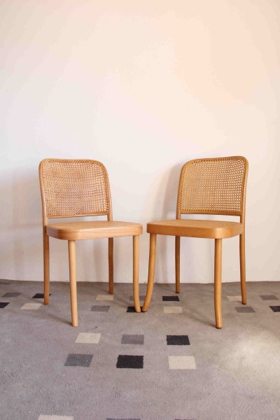 Pair of chairs in bent beech design Josef Hoffman, for Thonet Italcomma