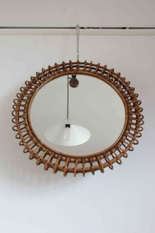 Bamboo mirror from the 70s, probably made by Bonacina