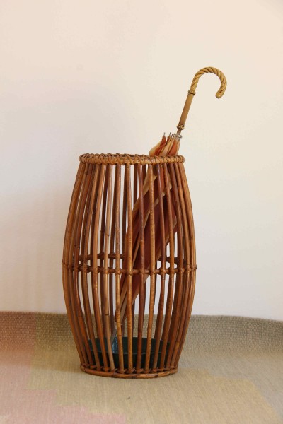 Bamboo and junction umbrella stand on the style of Bonacina