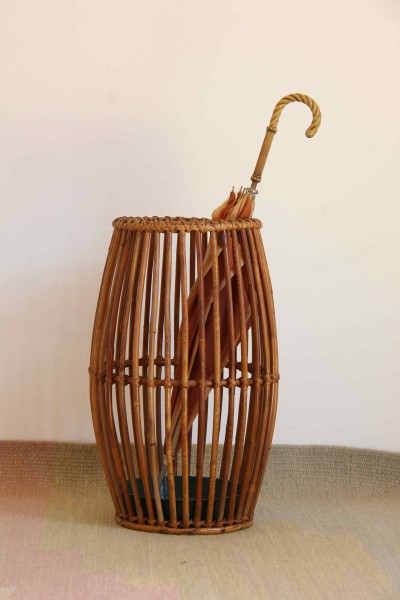 Bamboo and junction umbrella stand on the style of Bonacina