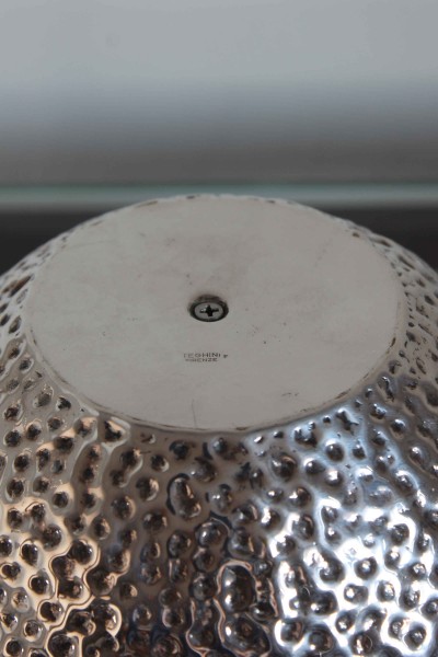 Secchiello porta ghiaccio in metallo argentato, produzione Teghini Firenza