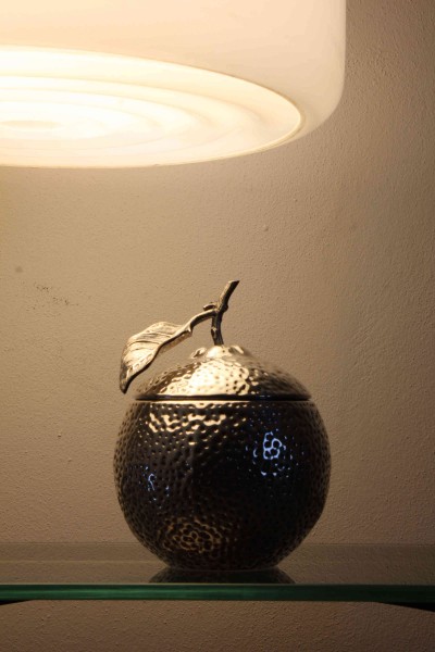 Ice bucket in silver metal, produced by Teghini Firenze
