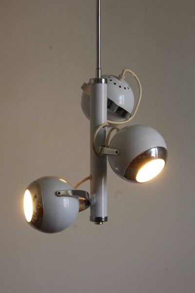 Three adjustable light space age chandelier, 1970s.