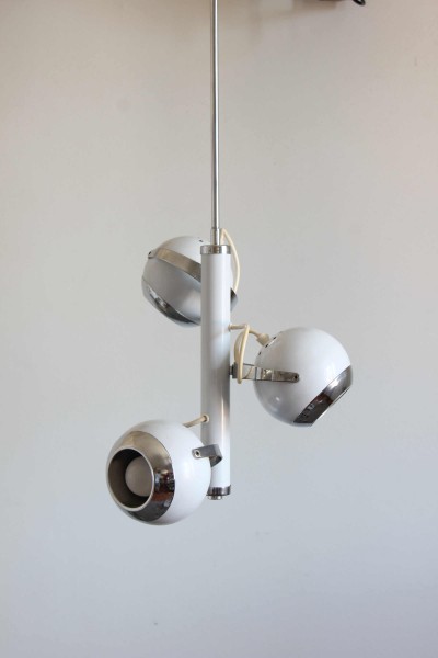 Three adjustable light space age chandelier, 1970s.