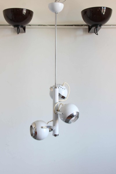 Three adjustable light space age chandelier, 1970s.