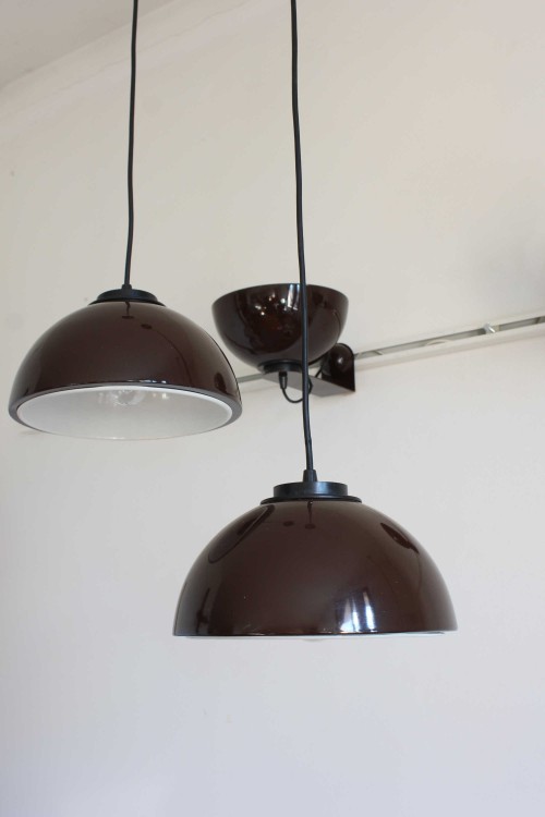 Pair of Dalca metal chandeliers made...