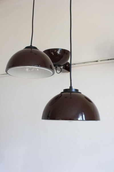 Coppia di lampadari Dalca in metallo made in Italy anni '70