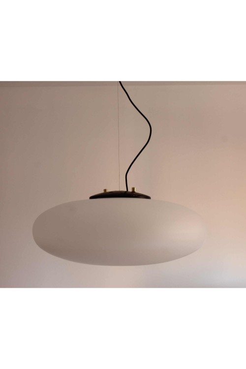 Pendant lamp in satin opaline glass,...