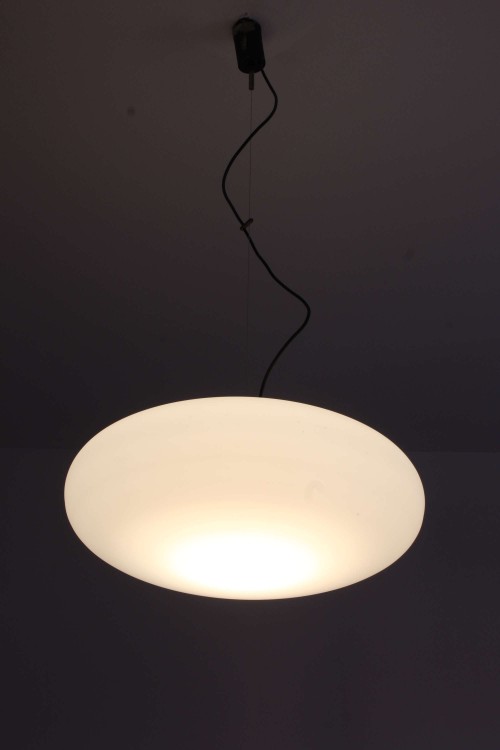 Pendant lamp in satin opaline glass,...