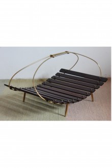 Portariviste in ottone e palissandro probabile design...