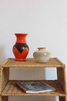 Rattan magazine rack/coffee table 2