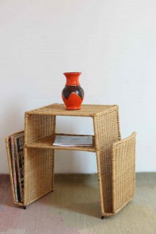 Rattan magazine rack/coffee table