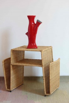 Vintage glazed red ceramic vase 2