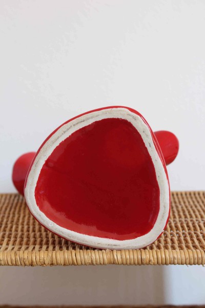 Vaso vintage in ceramica rossa