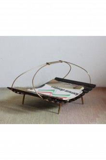 Portariviste in ottone e palissandro probabile design... 2