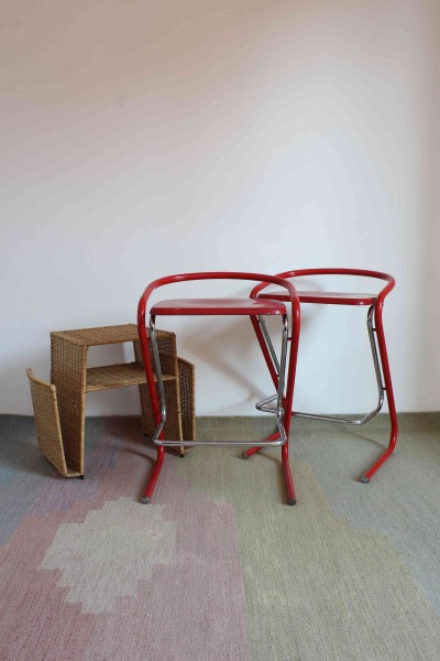 Coppia di sgabelli modello Zeta SG design Gastone Rinaldi, produzione Thema.