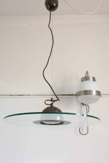 Lampada a sospensione sullo stile di Fontana Arte anni '80