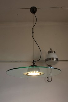 Pendant lamp in the style of Fontana Arte from the 80s 2