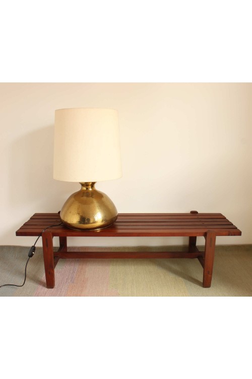 1950s Italian Wooden Slatted Bench