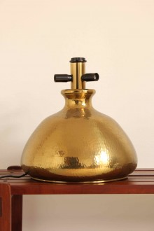 Hammered brass table lamp, Italian production, 1970s 2