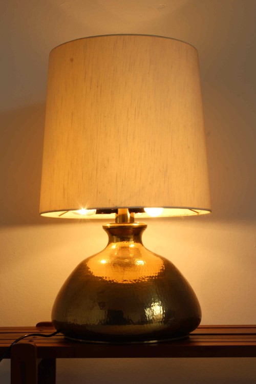Hammered brass table lamp, Italian...