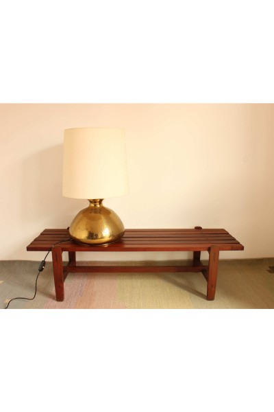 Hammered brass table lamp, Italian production, 1970s